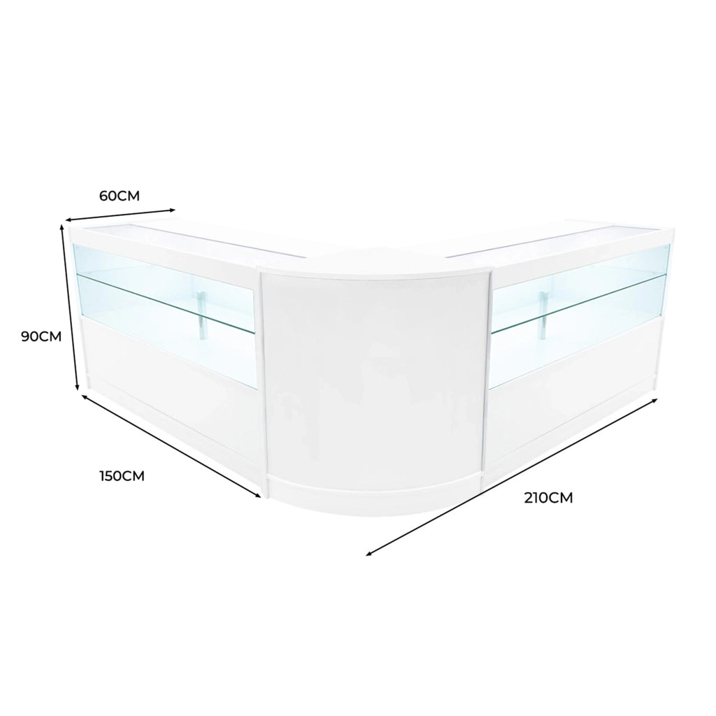 Set Banconi Bianco Selene LED C1500 CM60 con Serratura e Vetrina Espositiva