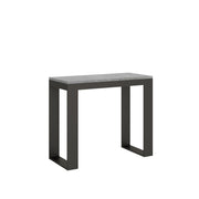 Consolle allungabile 90x40/300 cm Tecno Evolution telaio Antracite - Cemento