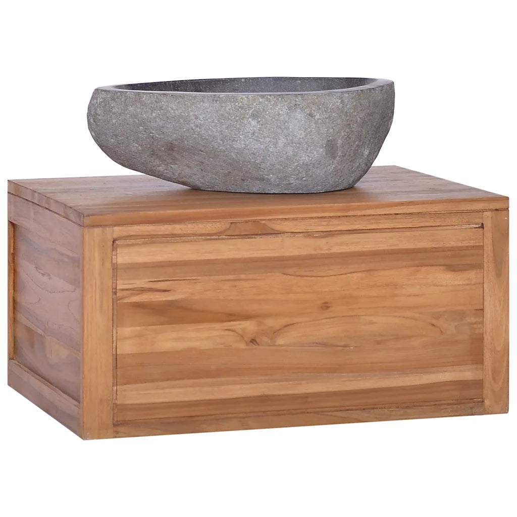 Armadietto da Bagno a Parete 60x45x30 cm Legno Massello di Teak cod mxl 49351