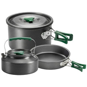 Kit de Casseroles Camping 11 Pcs Cuisine de Camping Compact Gris