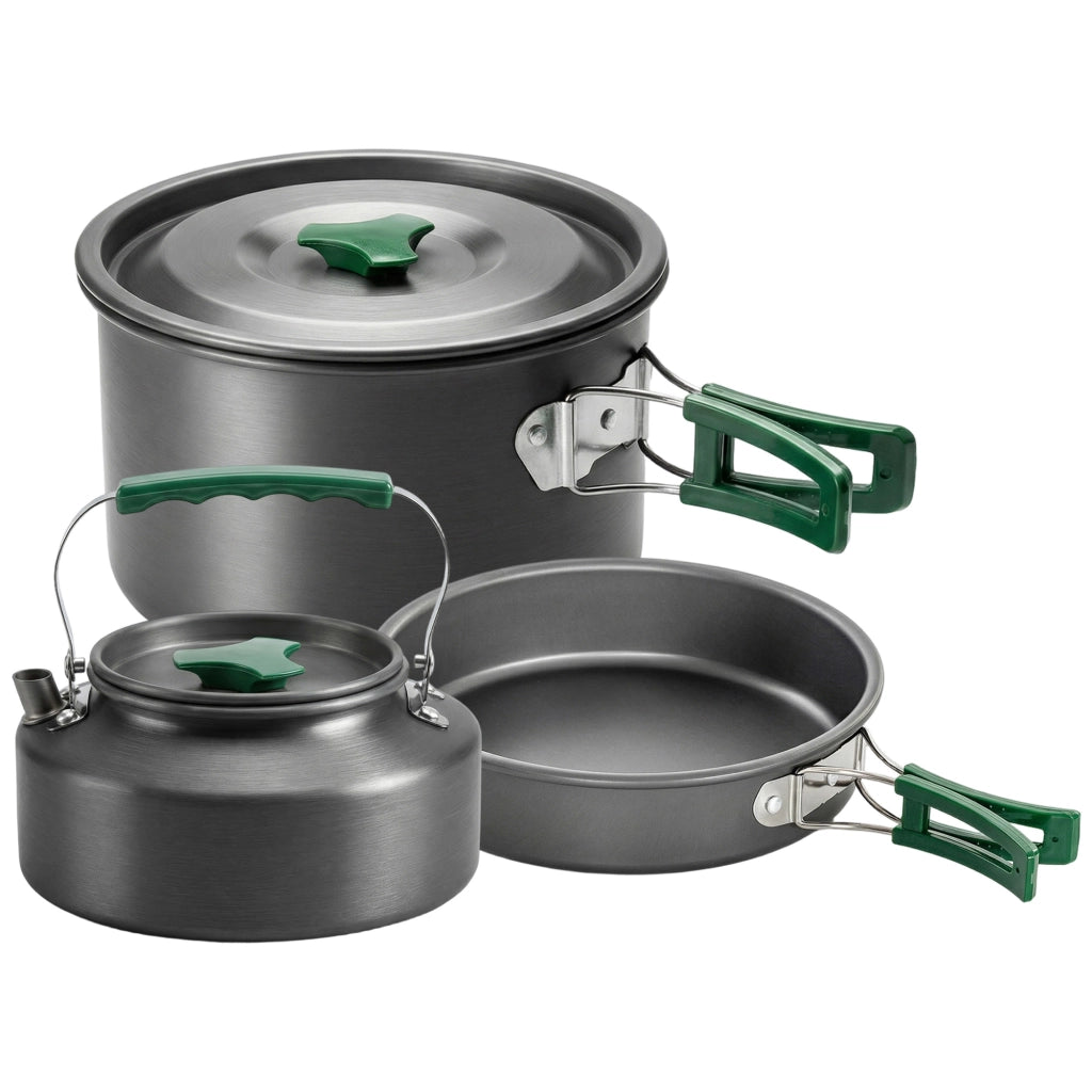 Kit de Casseroles Camping 11 Pcs Cuisine de Camping Compact Gris