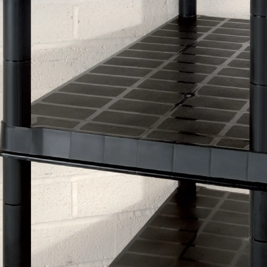 Scaffale a 5 Ripiani Nero 366x45,7x185 cm in Plastica 3059862