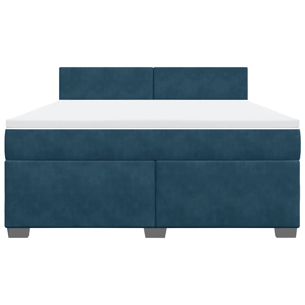 vidaXL Giroletto a Molle con Materasso Blu 180x200 cm in Velluto