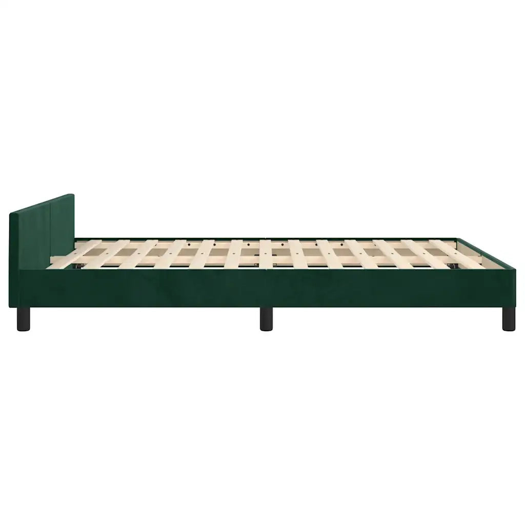 Giroletto senza Materasso Verde Scuro 140x190 cm in Velluto