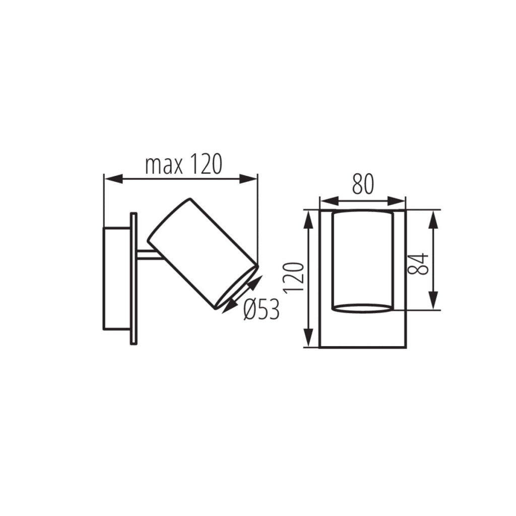 Faretto parete/soffitto Evalo Kanlux 1xGU10 10W nero