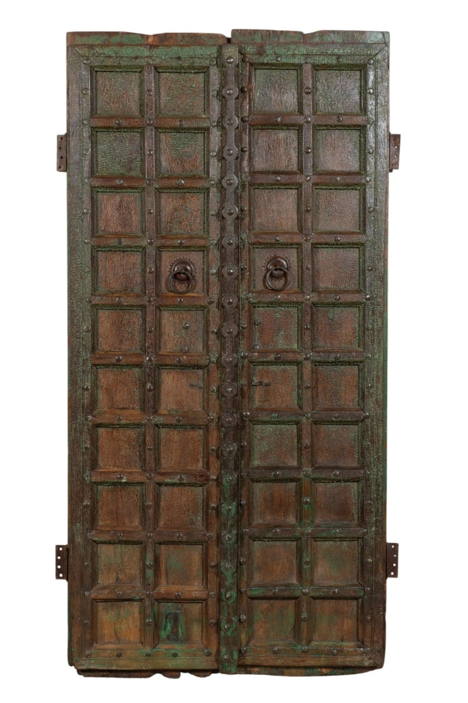 Biscottini Porta portone in legno massello e ferro da interno o da esterno vecchia e antica medievale scorrevole