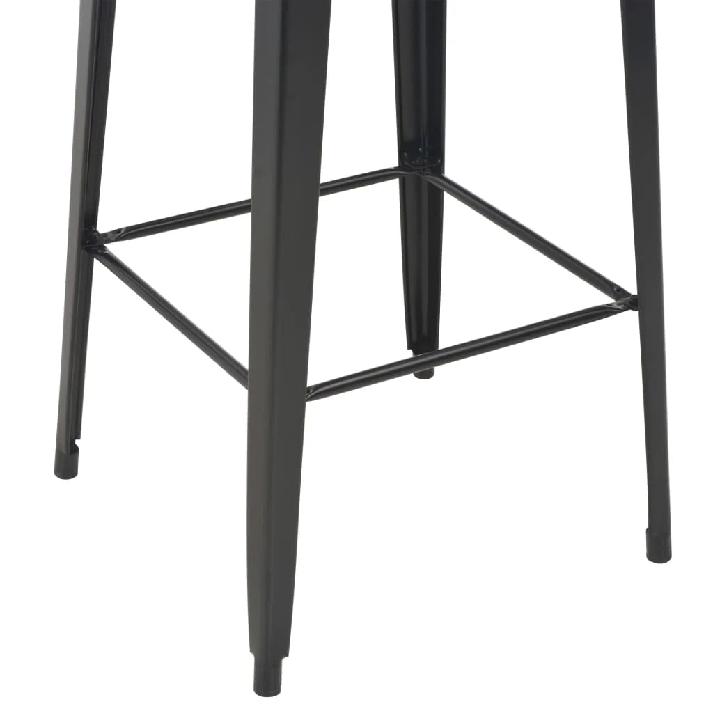 Tavolo alto da bar/bistrot nero 108 cm pino e acciaio 0902113