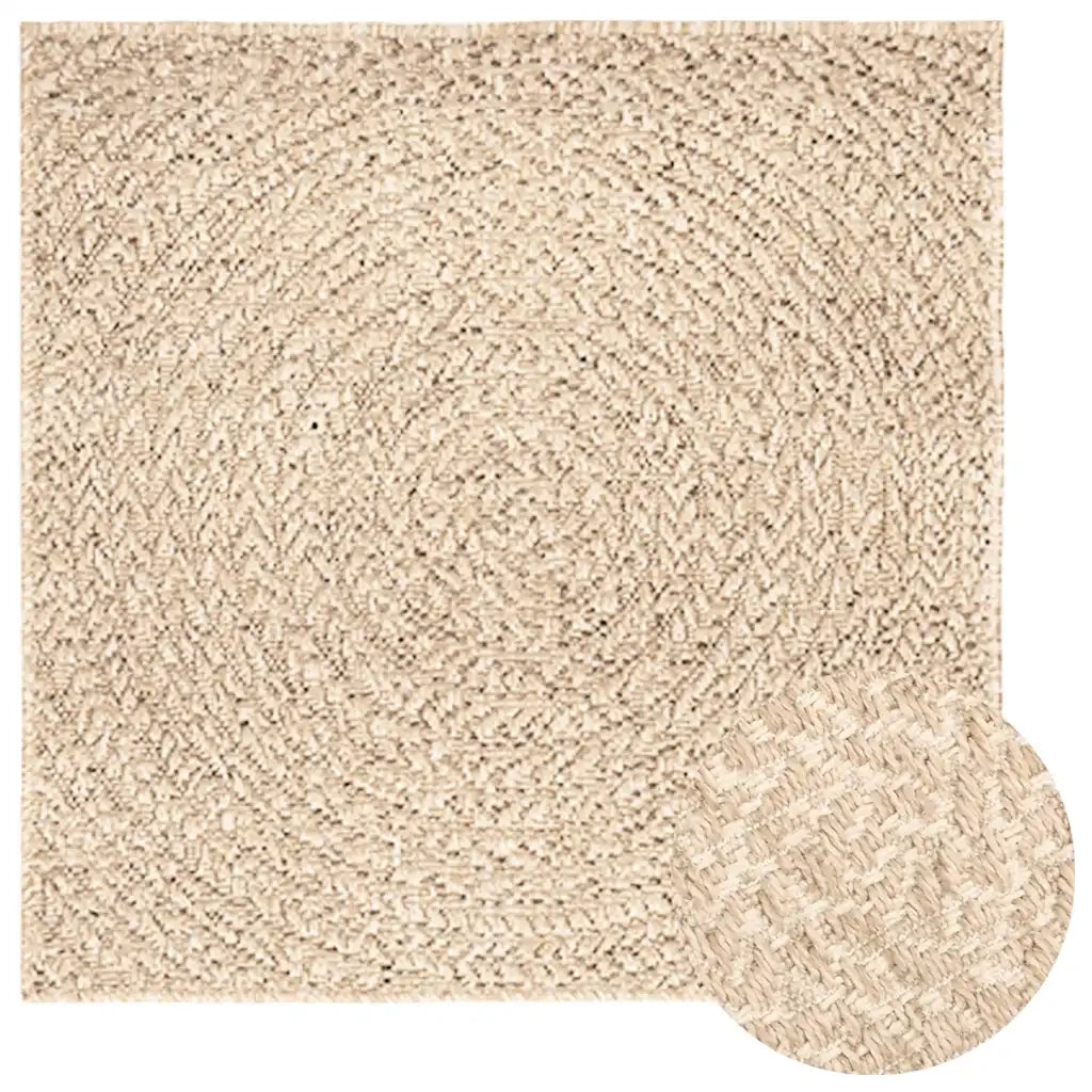 Tappeto ZIZUR Beige 120x120 cm Aspetto Iuta Interni ed Esterni 4010406