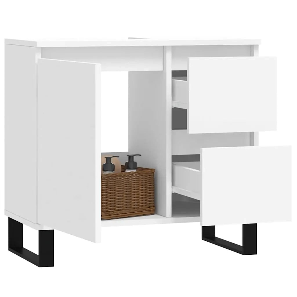 Armadietto da Bagno Bianco 65x33x60 cm in Legno Multistrato 831612