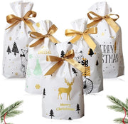 Confezioni regalo 50 pezzi - Imballo regalo natalizio - Sacchetti per dolci - Sacchetti per confezionamento - Sacchetti in plastica - Chiusura con cordoncino - Progettazione pratica - Sacchetti regalo