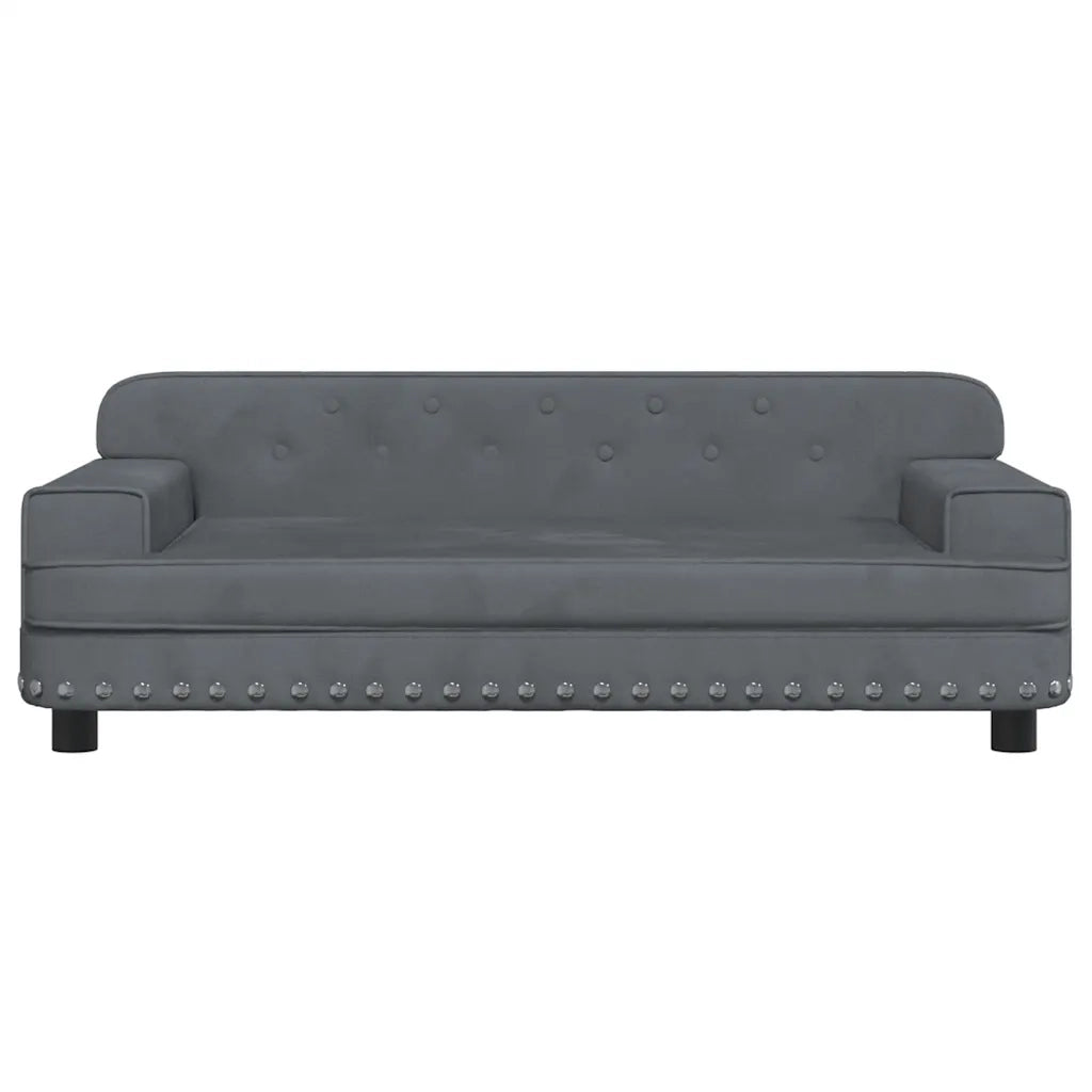 Lettino per Cani Grigio Scuro 90x53x30 cm in Velluto 171870
