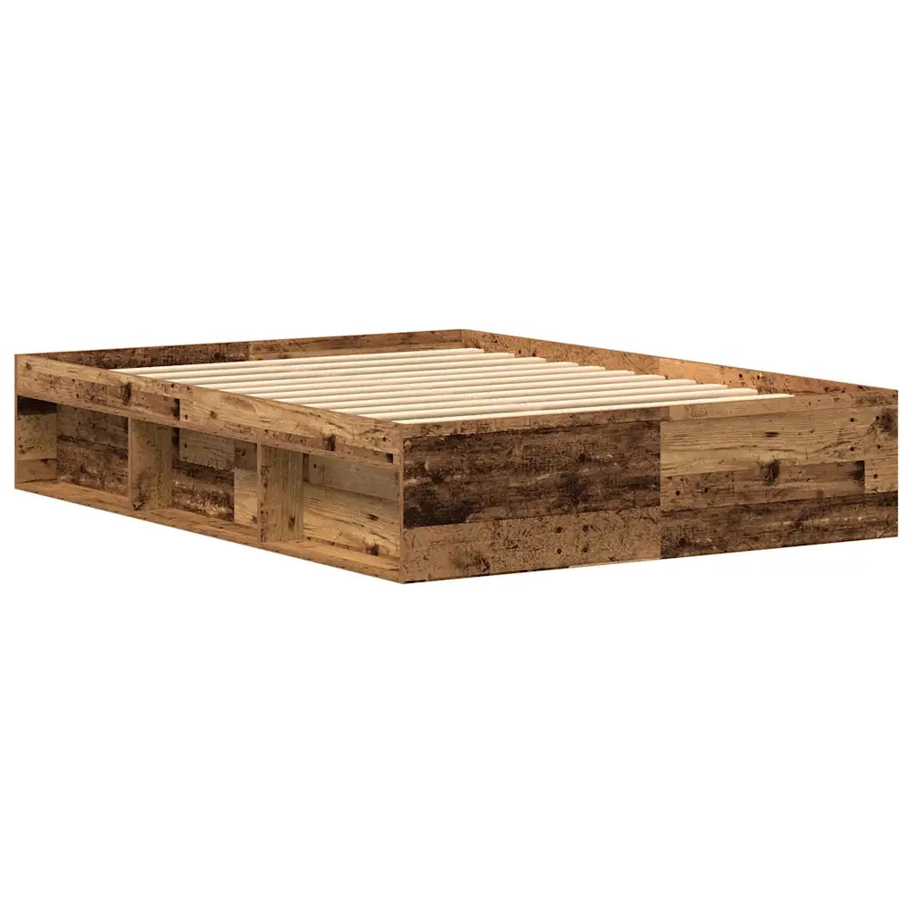vidaXL Giroletto senza Materasso Legno Antico 135x190cm in Truciolato