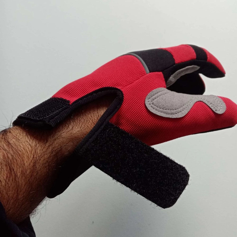 Benman guanti da lavoro con supporto in pelle sintetica e tessuto - polsino con chiusura a strappo, taglie disponibili