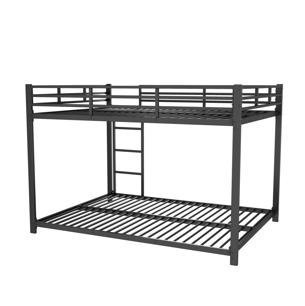 Letto a castello per bambini 140x200 cm in metallo nero con reti a doghe