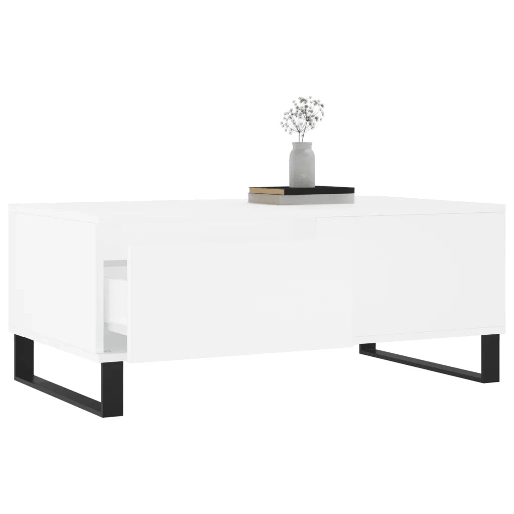 Tavolino da Salotto Bianco 90x50x36,5 cm in Legno Multistrato 830812