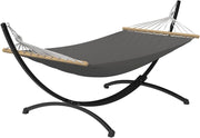 Amaca XL con supporto in metallo nero e telo grigio antracite