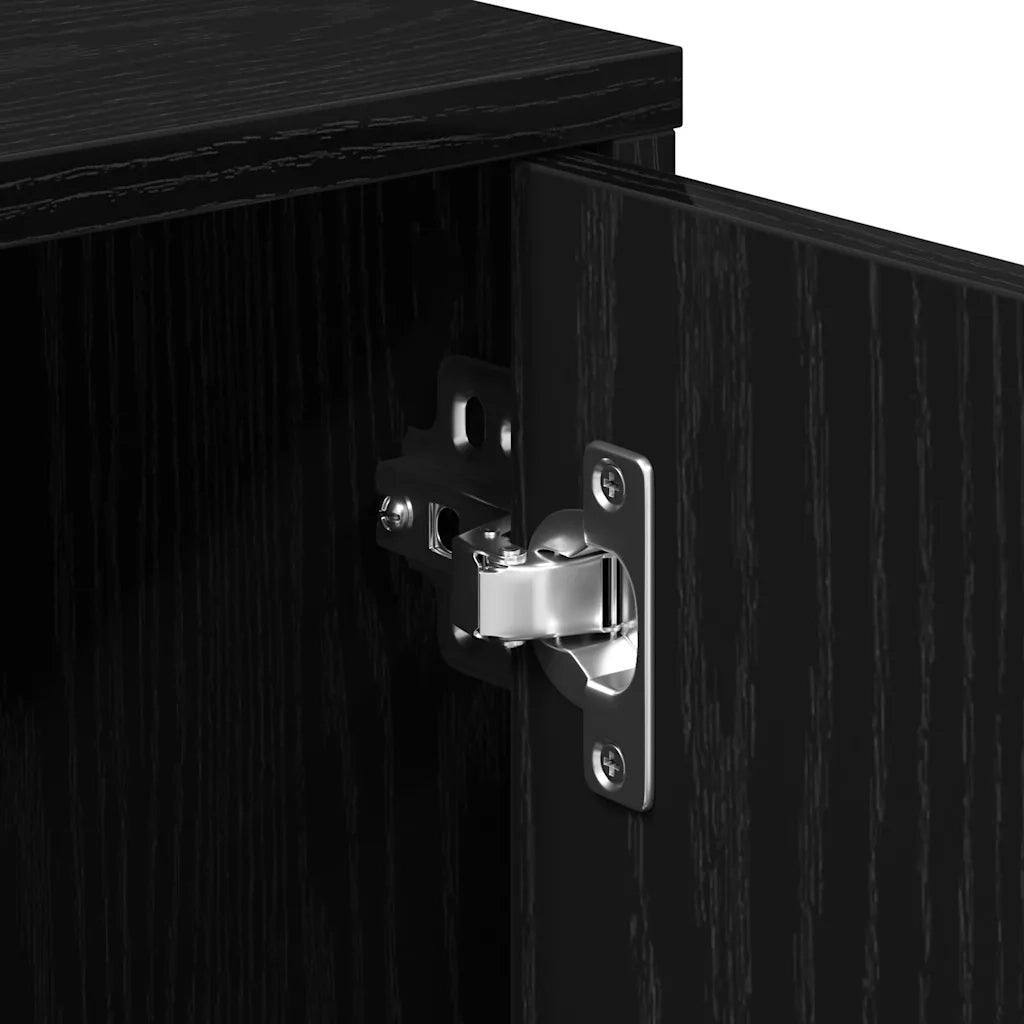 Credenza Rovere Nero 60x31x70 cm in Legno Multistrato 869143