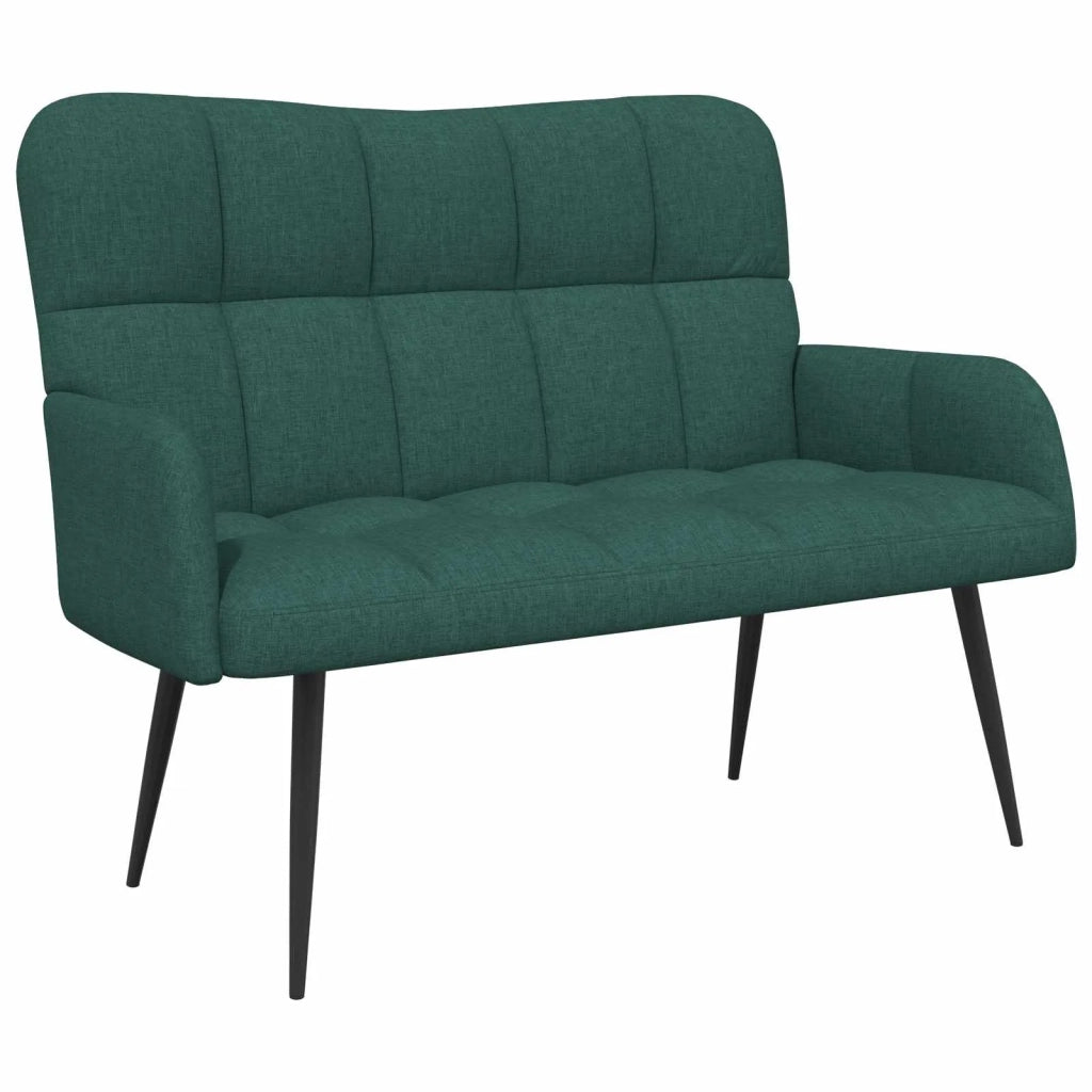 Sofa a Due Posti Verde Scuro 115 x 61 x 87 cm Tessuto