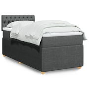 vidaXL Giroletto a Molle con Materasso Grigio Scuro 90x190 cm Tessuto
