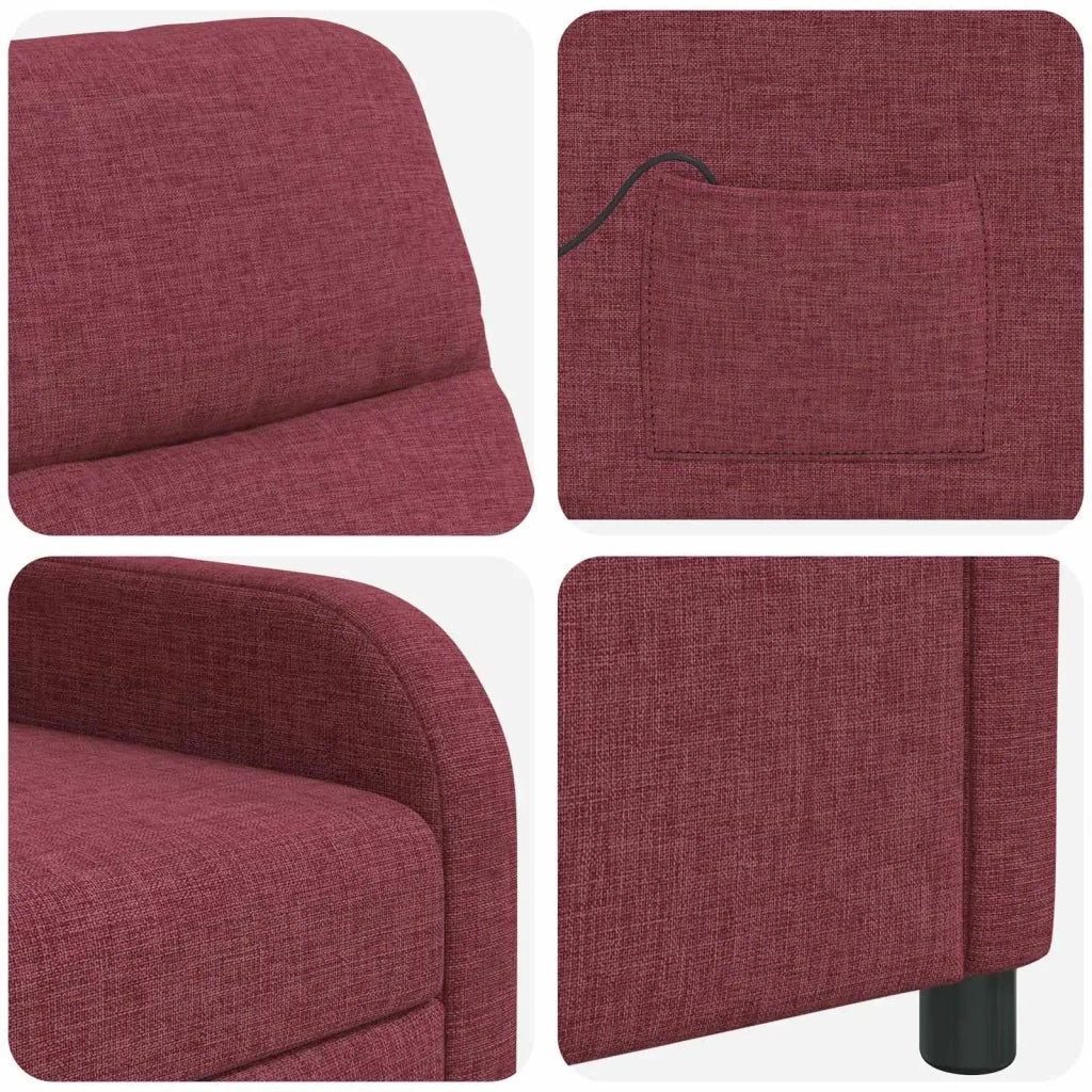 Poltrona Massaggiante Rosso Vino Tessuto 42034942