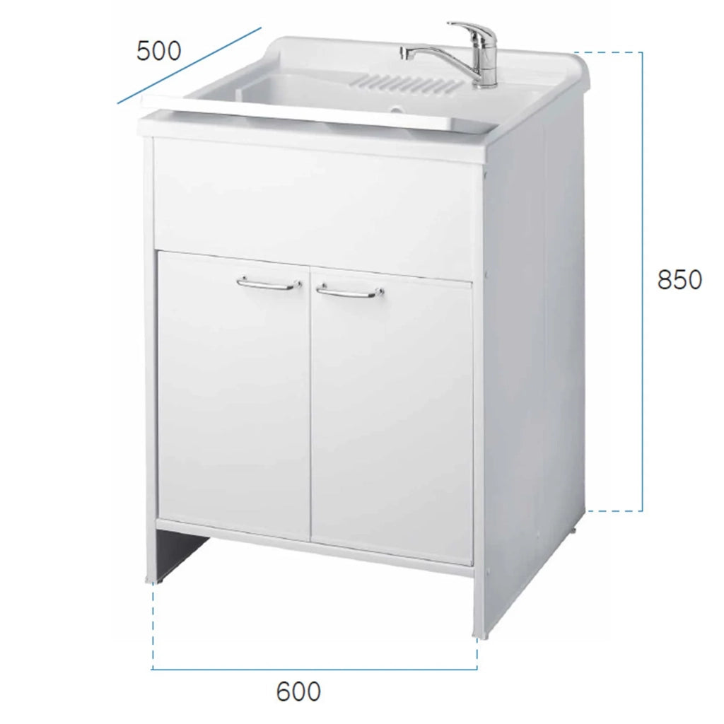 Lavatoio con mobile in PVC colore bianco 60x50 cm mod. Garden