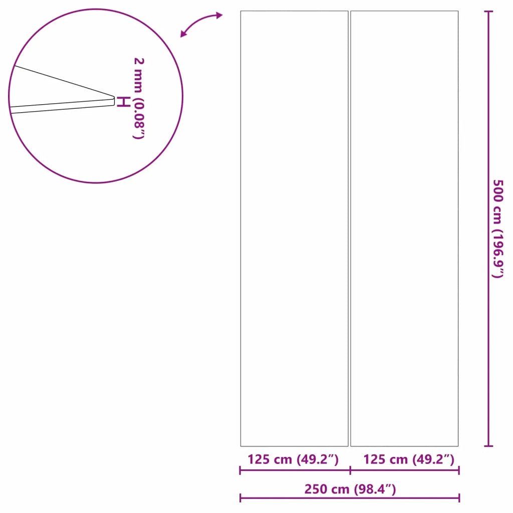 Telo per Fondo Piscina Regolabile Nero 500 x 250 x 0,1 cm CFW8022103