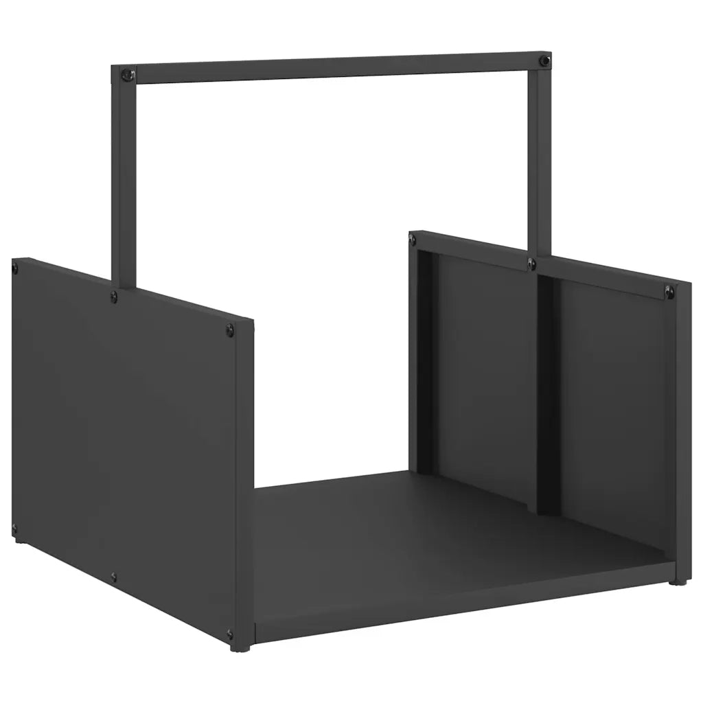 vidaXL Rastrelliera per Legna da Ardere Nera 40x40x40 cm