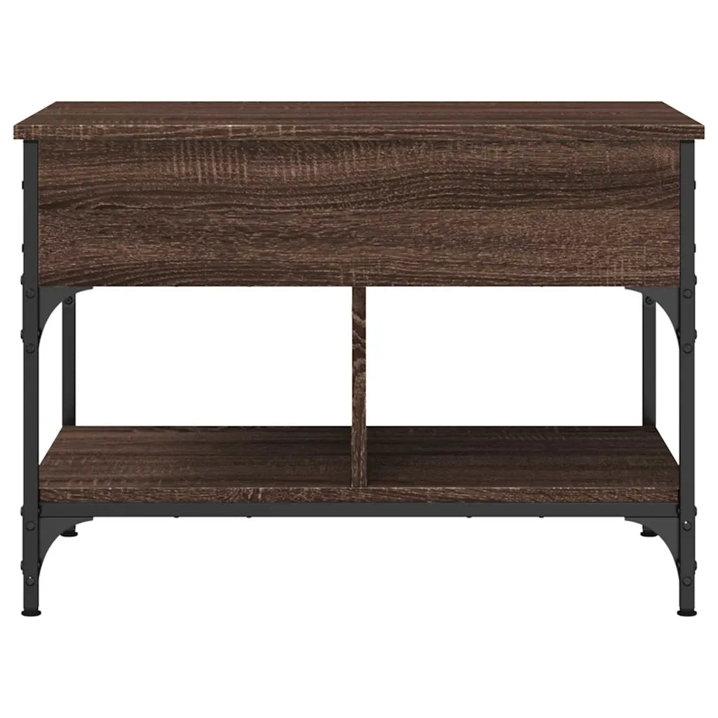 Tavolino Salotto Rovere Marrone 70x50x50cm Multistrato Metallo