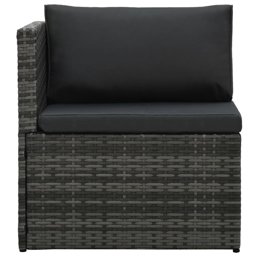 Set Divani da Giardino 5 pz con Cuscini in Polyrattan Grigio 48148