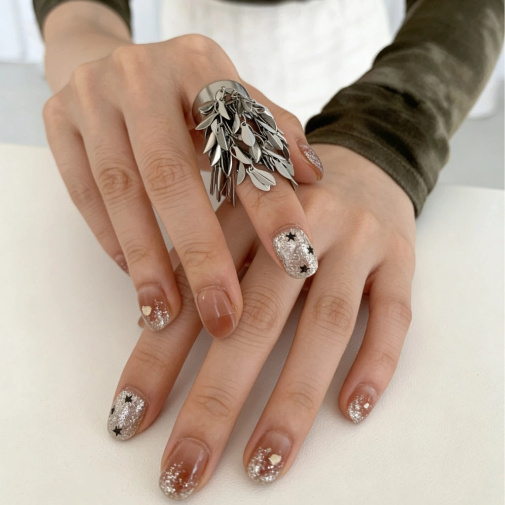 Anello da donna unico con nappa di grano in argento, perfetto per Instagram.