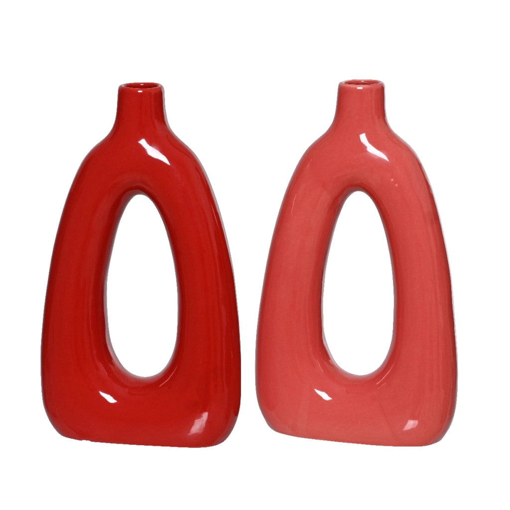 VASO IN PORCELLANA 6,8X18,5XH32CM 2 COLORI ASS.