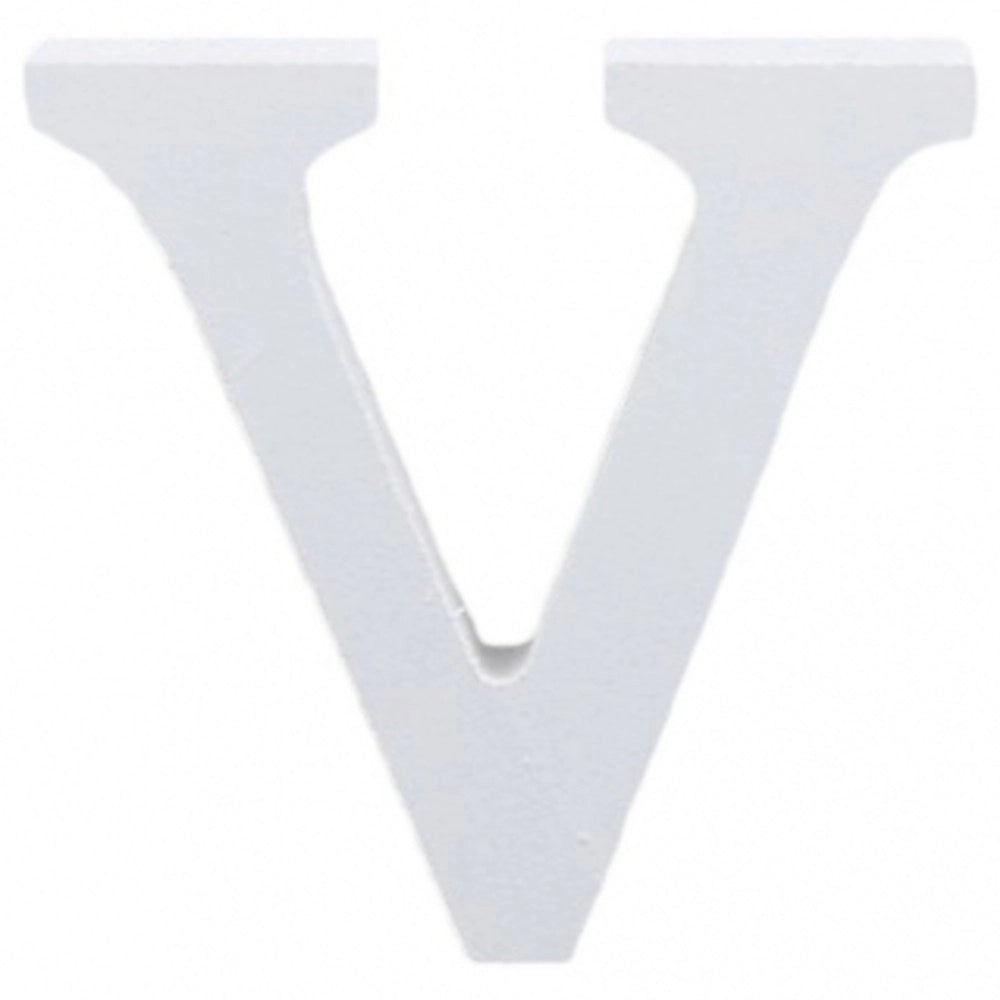 Trade Shop - Lettere Alfabeto Lettera V In Legno Bianco H 11 Cm Decorazione Arredo Wedding -