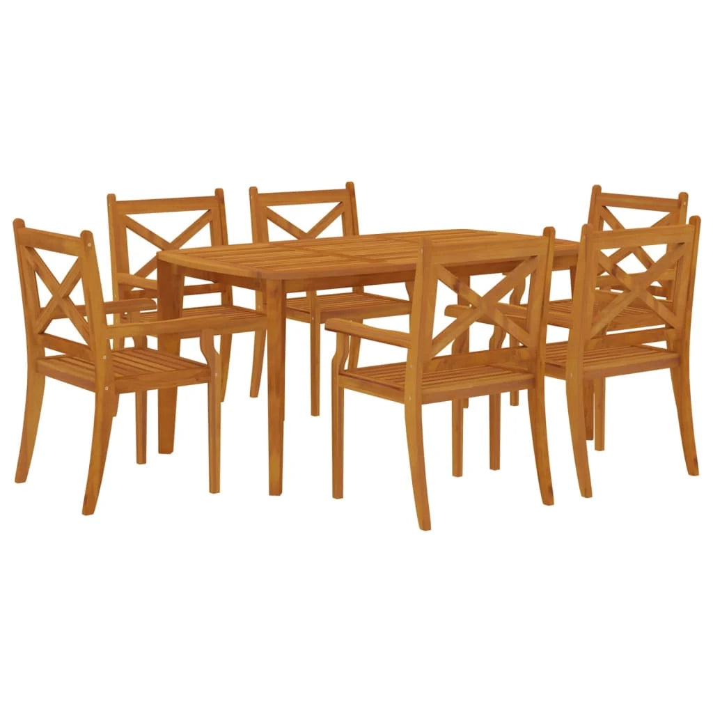 Set da pranzo da giardino per esterni composto da 7 pezzi in legno massello di acacia 02_0013934