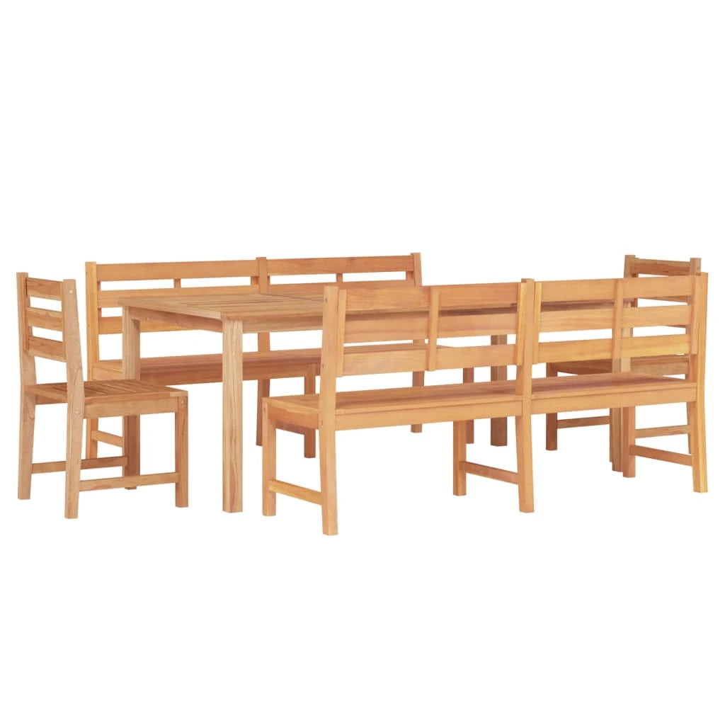 Set da pranzo da esterno/mobili da giardino in legno massello di teak da 5 pezzi 02_0014298