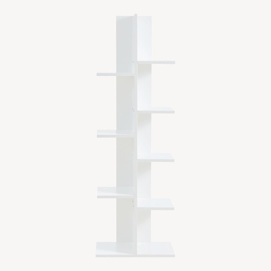 Scaffale da Terra Rødekro Libreria Mobile Espositore a 9 Piani da Appoggio 122x40x20 cm Bianco [en.casa]
