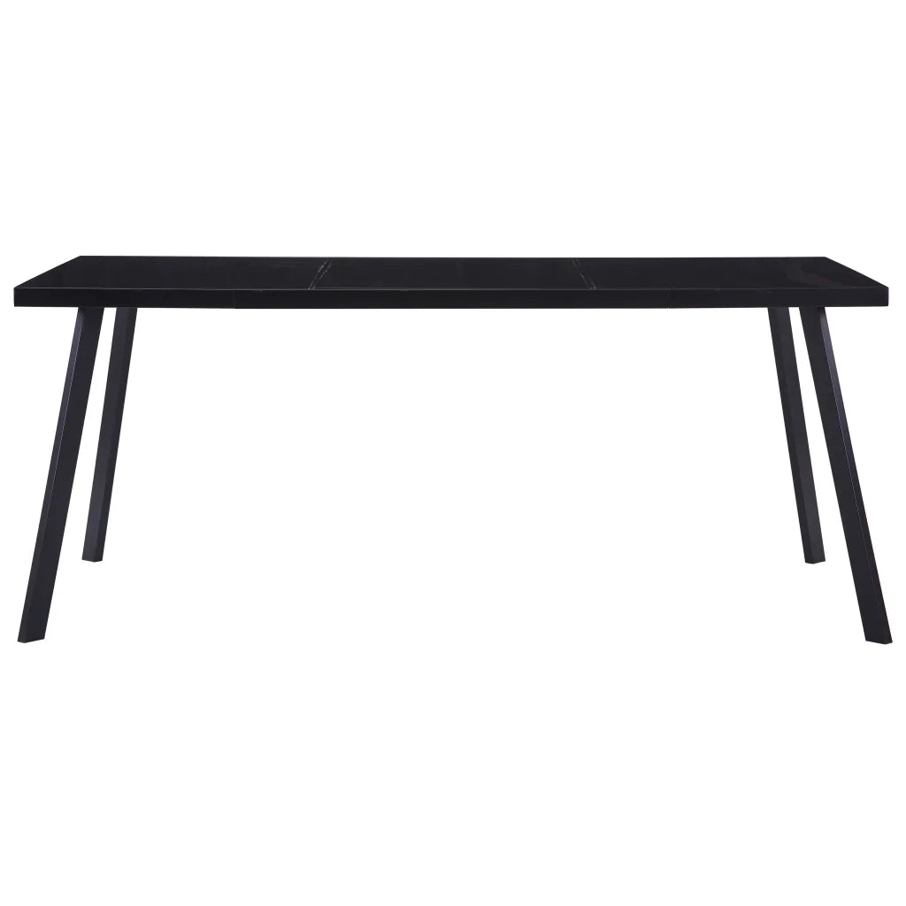 Tavolo da Pranzo Nero 160x80x75 cm in Vetro Temperato