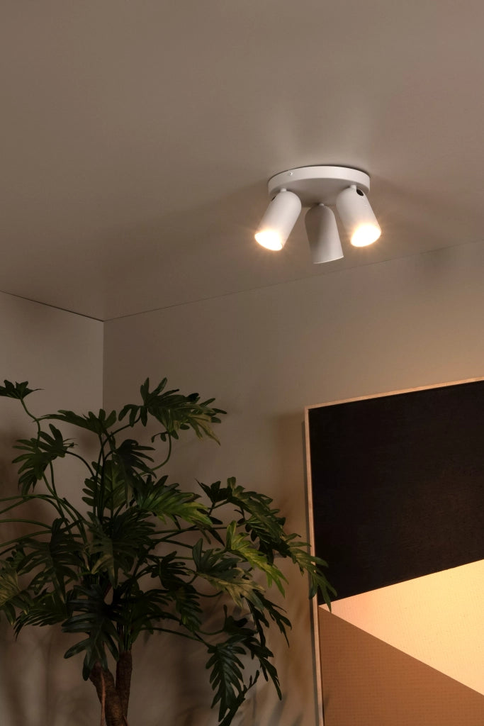 Faretto soffitto 3 luci bianco orientabile GU10 35W Lucide