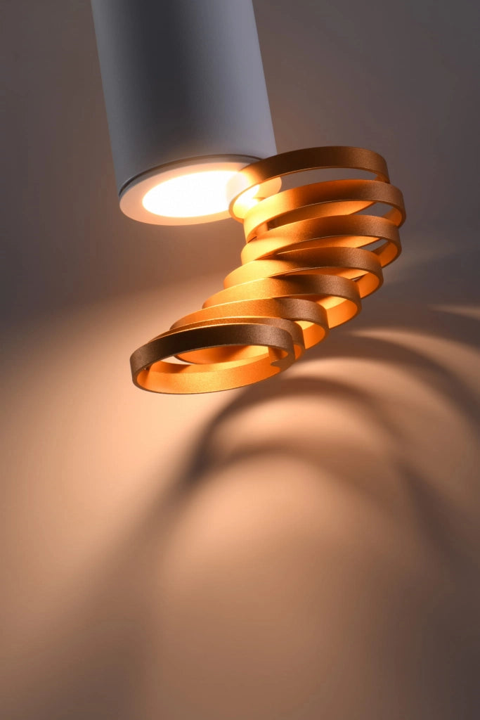 Plafoniera Candellux TUBA bianco oro alluminio GU10