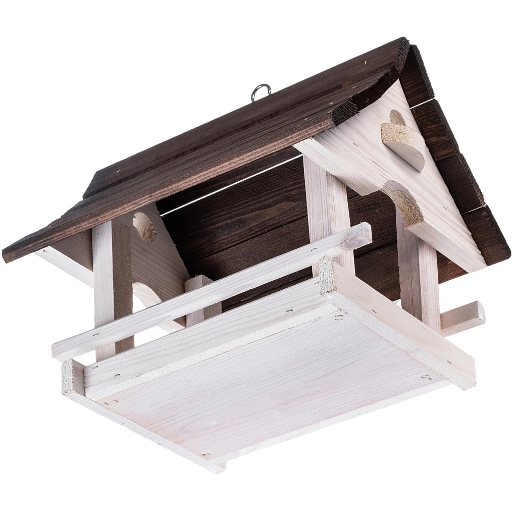 KADAX Grande mangiatoia per uccelli in legno da appendere, decorazione da giardino.