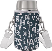 Portatile termico - Borsa pranzo - Isolato - Cinturino a spalla - Esterno - Picnic - Lavoro ufficio - Termos 24oz - Blu - Compatibile con