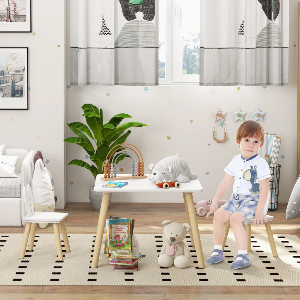 Tavolo da pranzo con 2 sedie bambini ¨C zephmum ¨C design scandinavo legno bianco