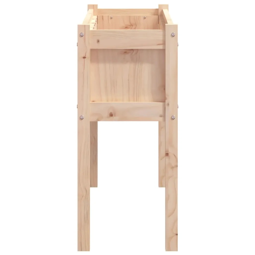 Fioriera | Cassetta per fiori | Vaso Giardino con Gambe 110x31x70 cm Legno Massello Pino