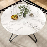 Tavolo da pranzo rotondo 100x100x76 cm in MDF; nero