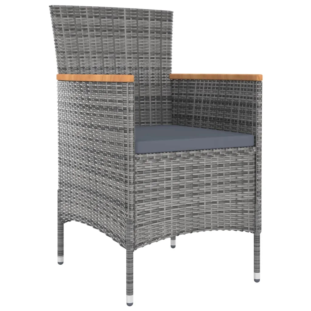 Set da Pranzo per Giardino 9 pz con Cuscini Grigio cod mxl 35043