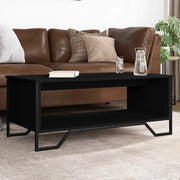 Tavolino da Salotto-Tavolino da soggiorno-Tavolo Nero 100x51x40 cm in Legno Multistrato 988869