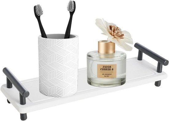 Scialatrice per Gabinetto con Materiale Absorbente - Secchezza Rapida - Contenitore per Sapone con Diatomee - Organizzatore per la Stanza da Bagno con Maniglia