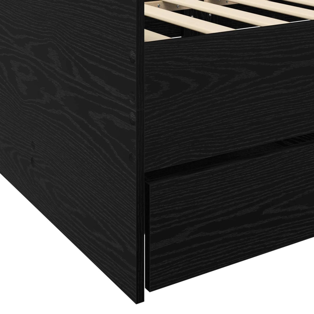 Telaio del letto con storage Rovere Nero 80 x 200 cm 3429635