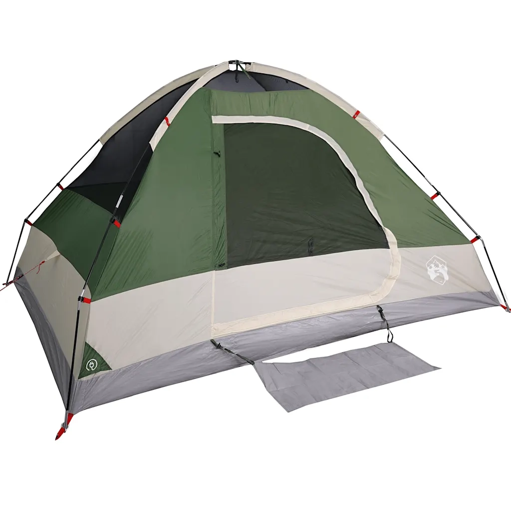 Tenda da Campeggio a Cupola per 4 Persone Verde Impermeabile