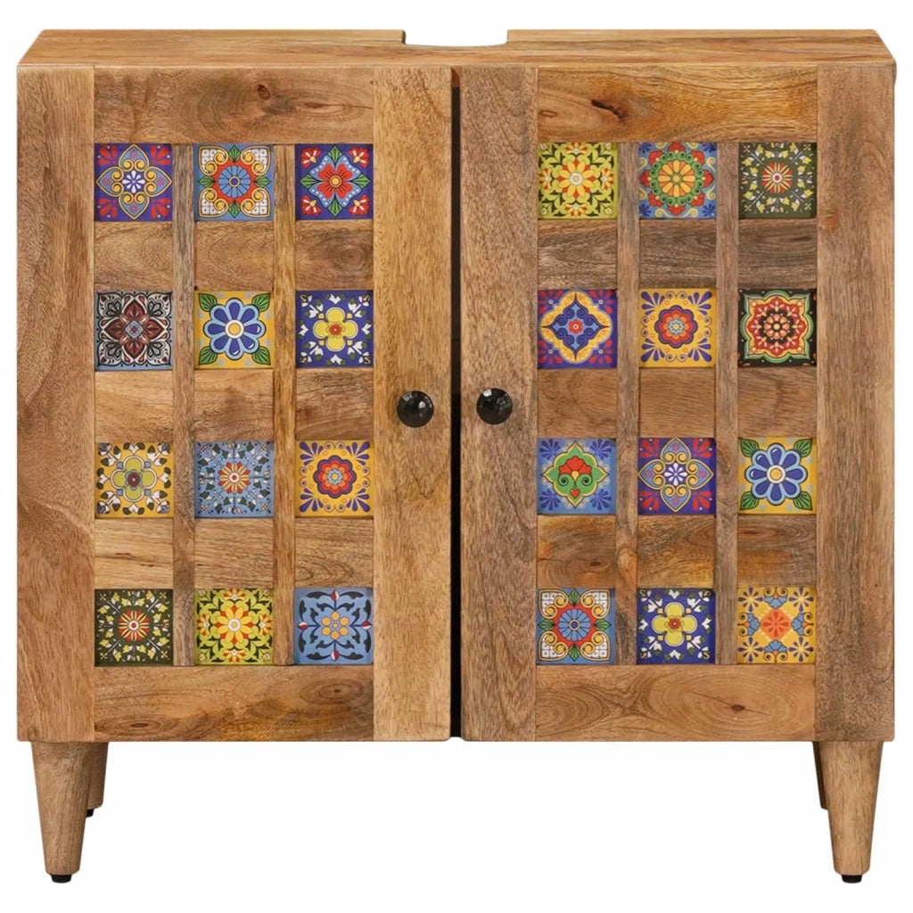 Armadio per Lavabo da Bagno con porta Naturale 62 x 33 x 58 cm