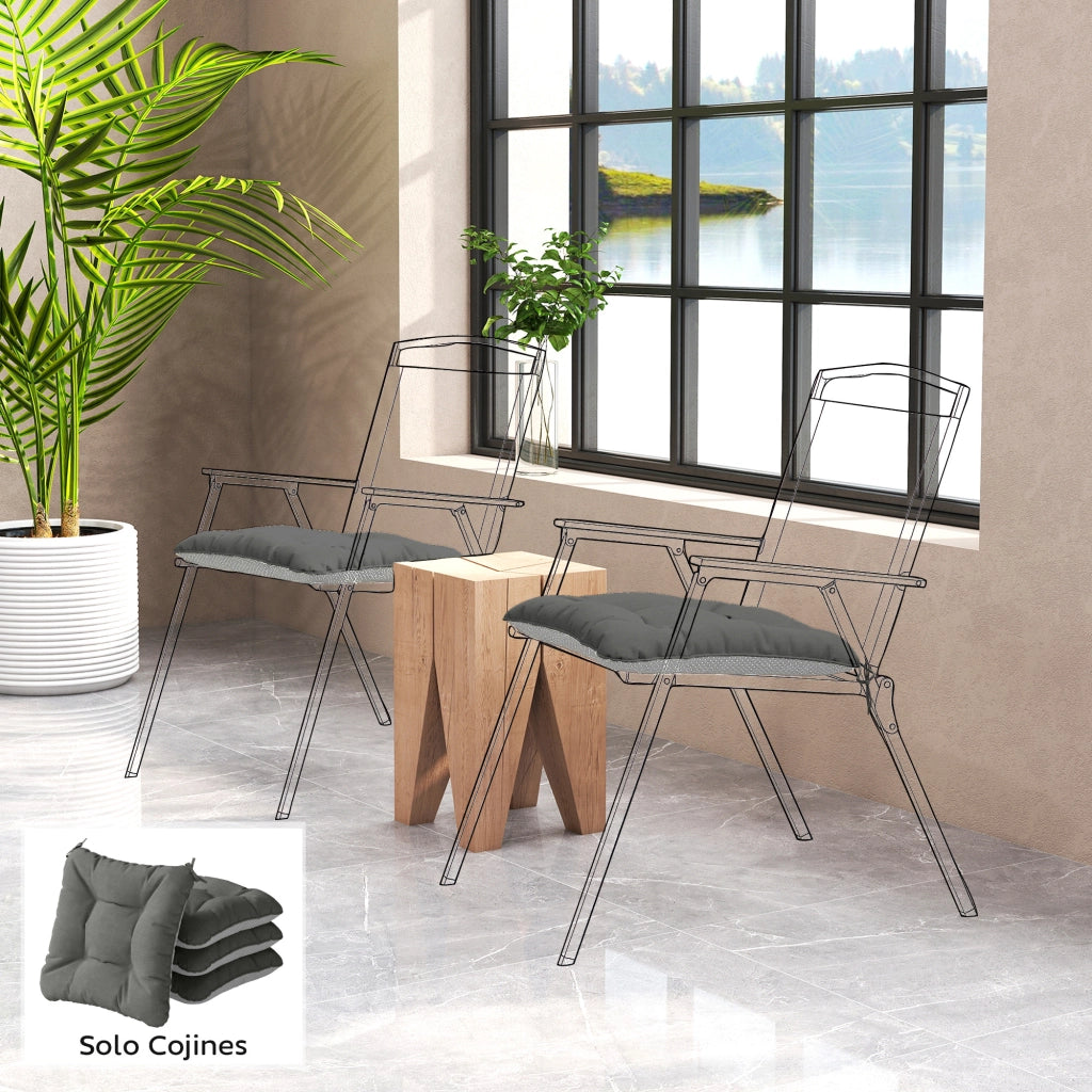 Cuscini per Sedie da Giardino ¨C ZephMum ¨C Grigio Scuro 39,5x39,5x10 cm